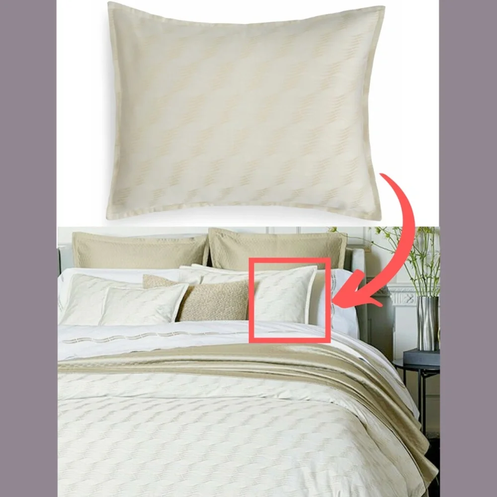 NIB SFERRA Vissio [‎ 1 Standard ] Pillow Sham in Champagne [ 21 x 26 ]